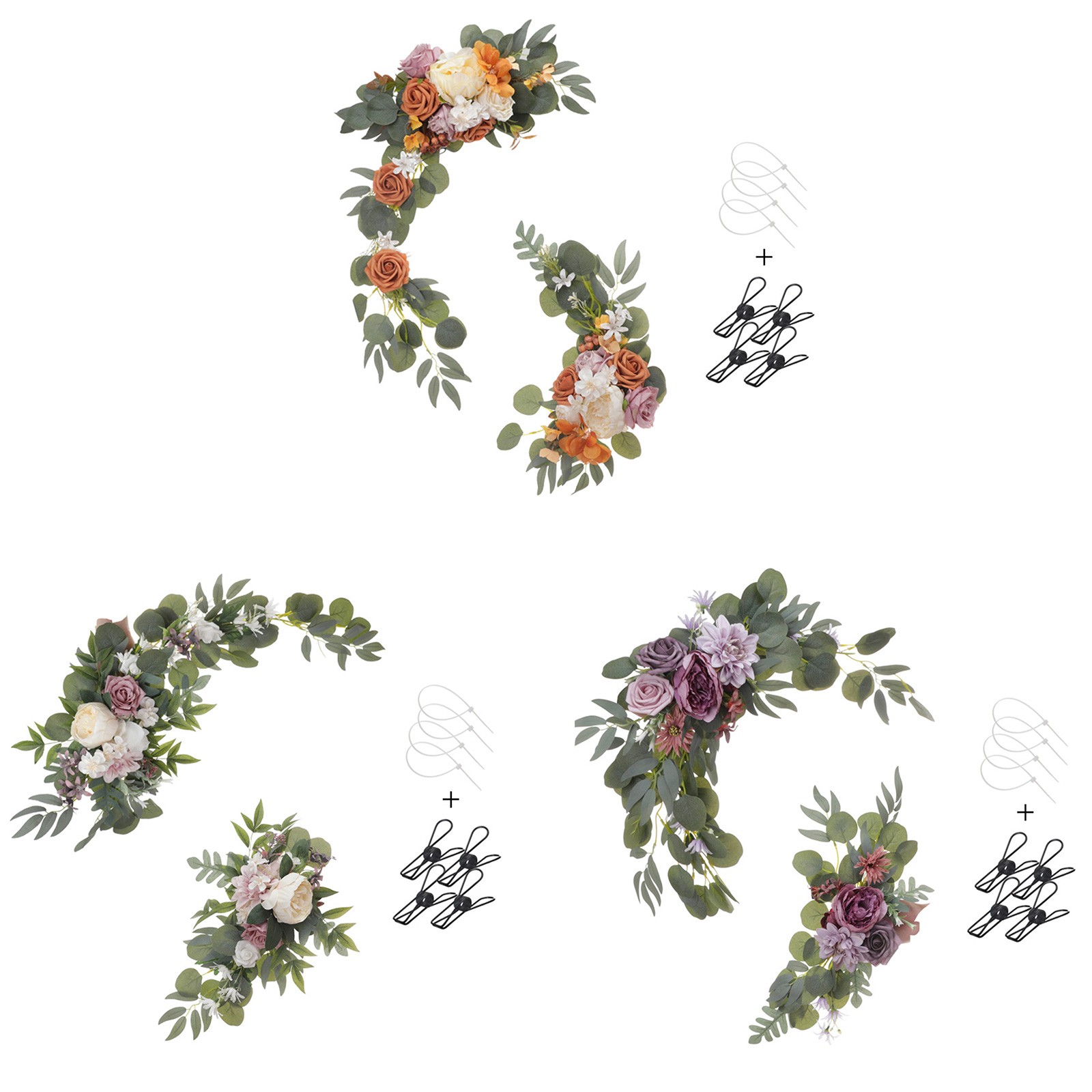 Artificial Flower Swag Set Wedding Arch Floral For Wedding Welcome Signs Ceremon