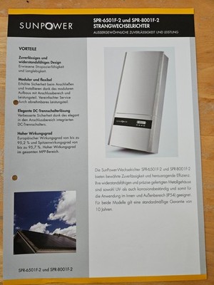 Sunpower Wechselrichter SPR-6501-F2 für PV Anlage