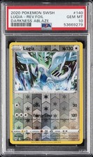 2020 POKEMON SWORD & SHIELD DARKNESS ABLAZE #140 LUGIA-REVERSE FOIL PSA 10