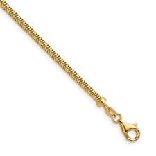 14k Yellow Gold Polished 2.4mm Solid Snake Chain Necklace 16" 11.33gm