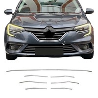 KüHlergrill Leisten Grillleisten FüR Renault Megane 2016-2022 Edelstahl Chrom 7X