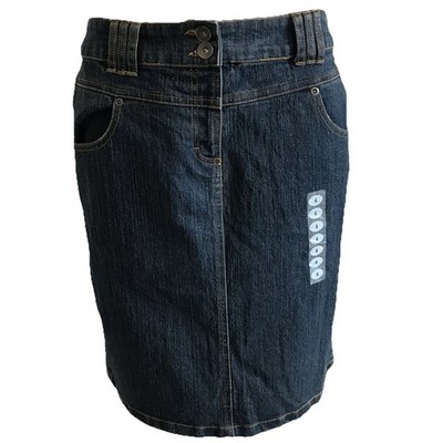 Austin Clothing Co Womans Denim A-Line Skirt SIZE 4 Blue Jean Stretch Pocket NWT