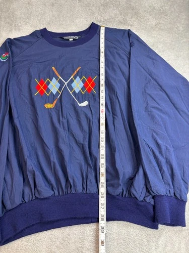 Sunderland of Scotland Windbreaker Golf Jacket XL Blue Embroidered Argyle image 3