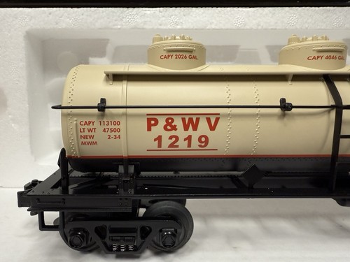 MTH RAIL KING #30-7333 PITTSBURGH & WEST VIRGINIA 3 DOME TANK CAR LNIB A27 - Picture 3 of 15