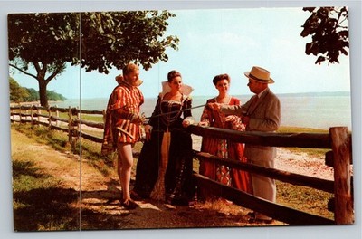 Jamestown Island VA Costumed Settlers 17th Century Dexter Postcard
