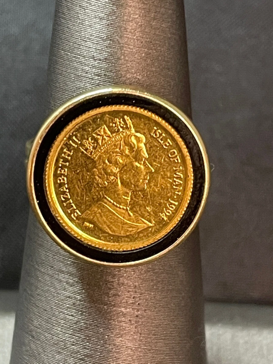 Vintage gold 2024 coin ring