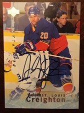 1995-96 UPPER DECK BE A PLAYER ADAM CREIGHTON AUTOGRAPH #S142 (NM-MT+)