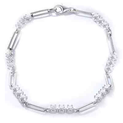 5.50 Ct Round Simulated Diamond 14K White Gold Plated Stylish Tennis Bracelet