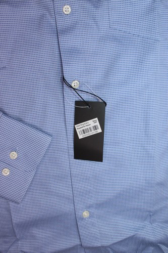 BOSS Hugo Boss Blue Long Sleeve Dress Shirt 100% Cotton Size 15 32/33 - Picture 7 of 9
