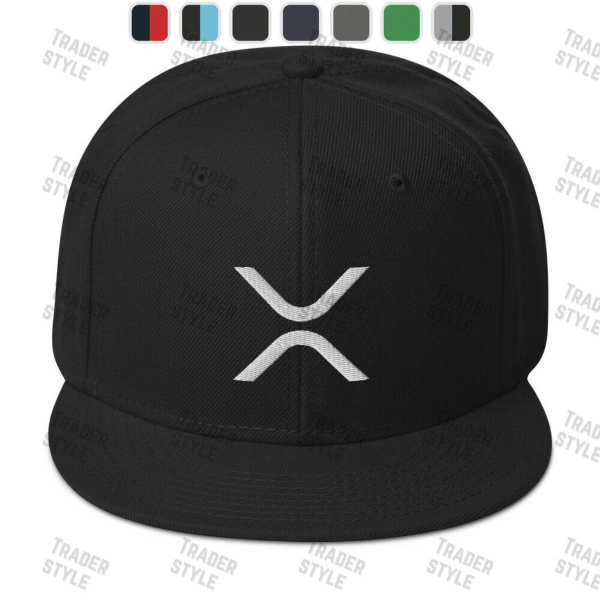 XRP Big Logo Snapback Cap ripple crypto trading trader gift embroidery hat