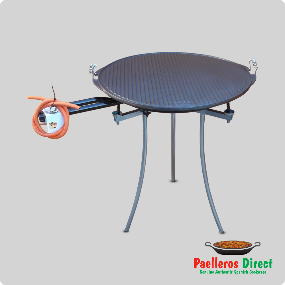 65cm Cast Iron BBQ Griddle & 50cm Gas Burner Kit / Set Folding Tripod