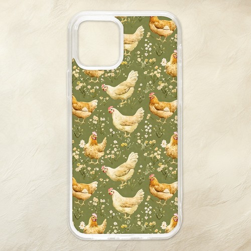 Watercolour Hen Pattern Rooster Floral Chicken Phone Case iPhone Motorola Pixel - 第 3/4 張圖片