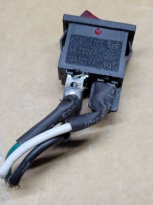 Interruptor De Corriente 250V 6A KCD1-104 Con Luz Tipo Rojo