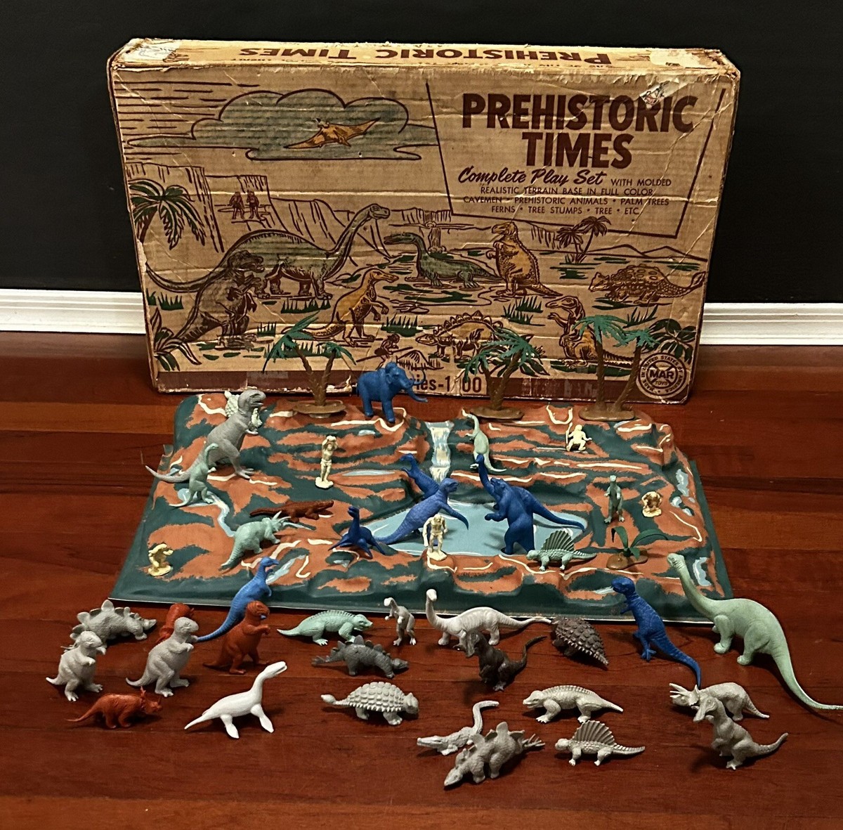 MARX PREHISTORIC Times Play Set Series 1000 W/ Box (5) 1st Series