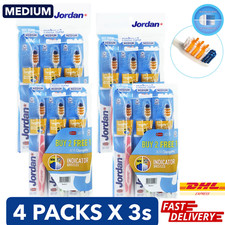 12 PCS X 4 PACKS Jordan Adult Alfa Toothbrush Multipack Medium
