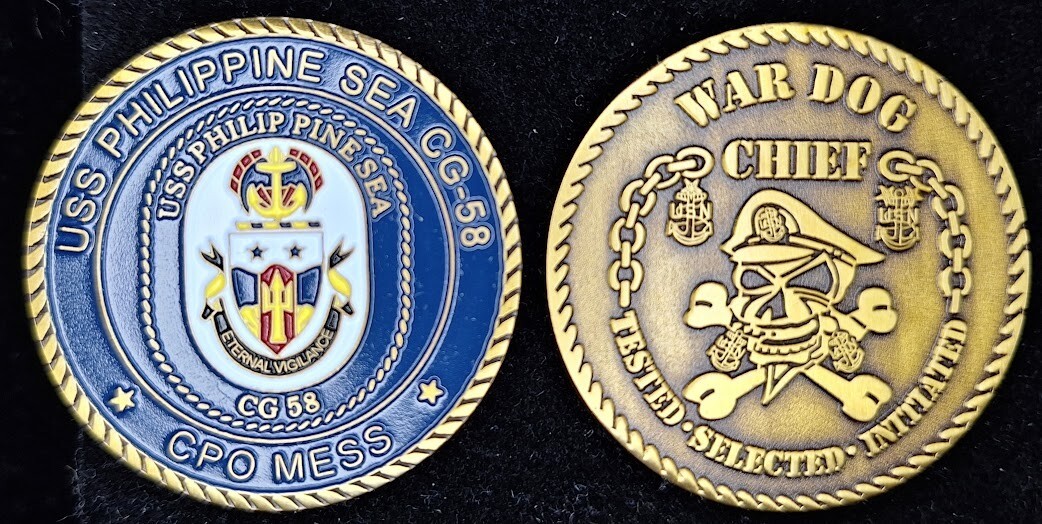 CG-58 USS Philippine Sea CPO Mess War Dog Navy Challenge Coin