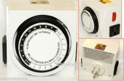 Dual 110V Outlet 24 Hour Mechanical Timer for Light Hydroponic System Controller
