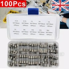 100Pcs 5x20mm Quick Blow Glass Tube Fuse Assorted Kits Fast Action Glass Fuses