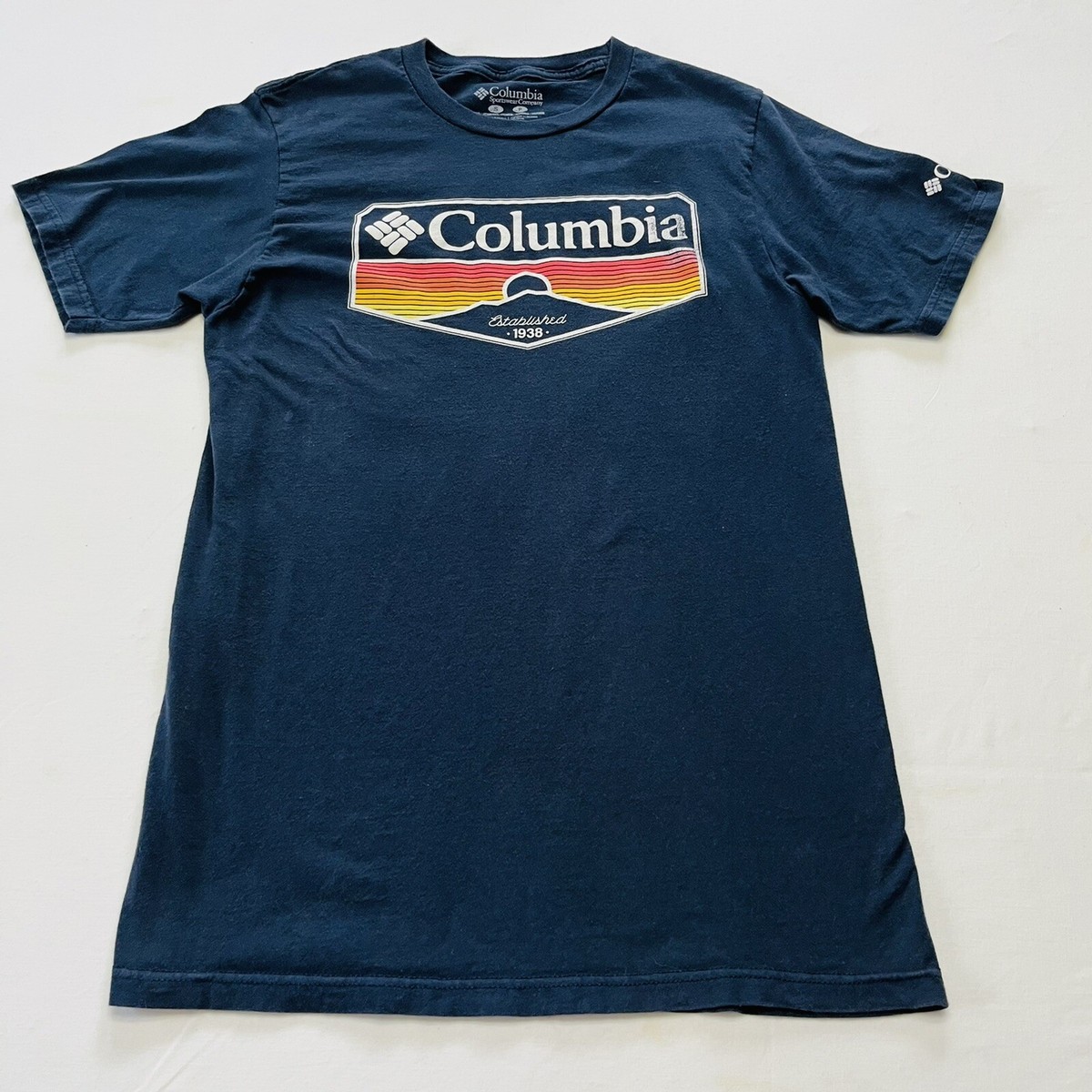 Columbia Men's Nave Blue T-shirt with Logo Design Size S
