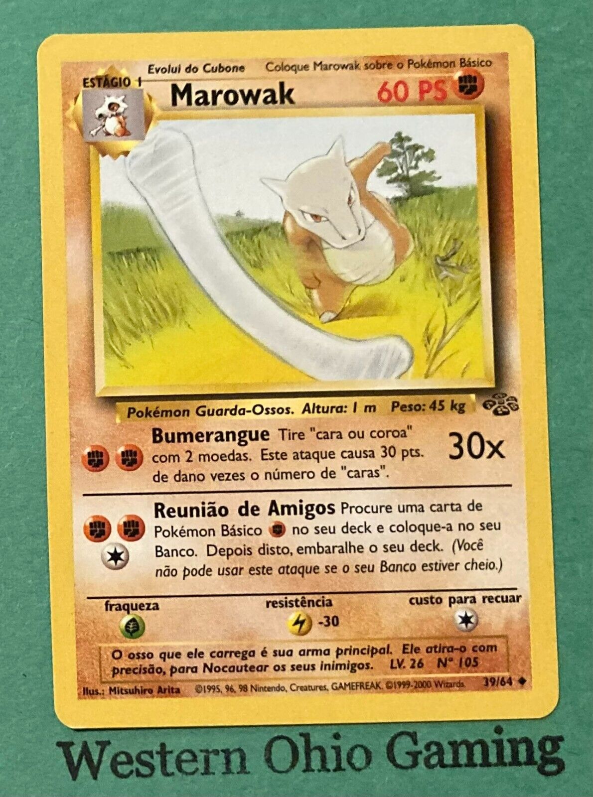 Pokemon Marowak #39 Portuguese USED READ Jungle Single