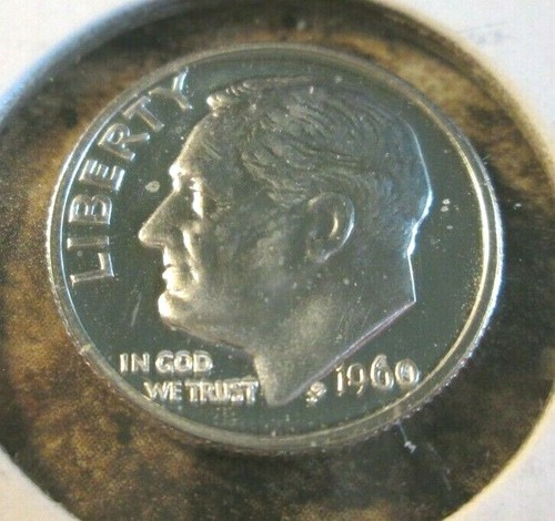 1960 ROOSEVELT DIME PROOF DDO MOTTO-DATE-INITIALS AA7 - Picture 5 of 6