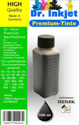 HR56BK - 250ml Dr. Inkjet Premium Druckertinte f.HP15/40/45 + baugleiche