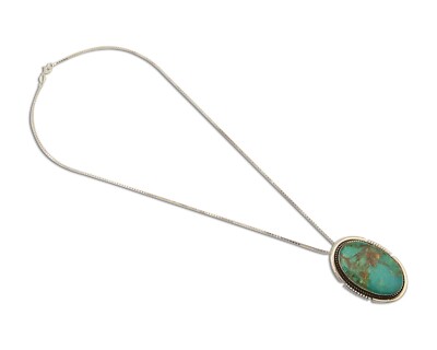 Navajo Necklace 925 Silver Blue Turquoise Artist Signed Doug