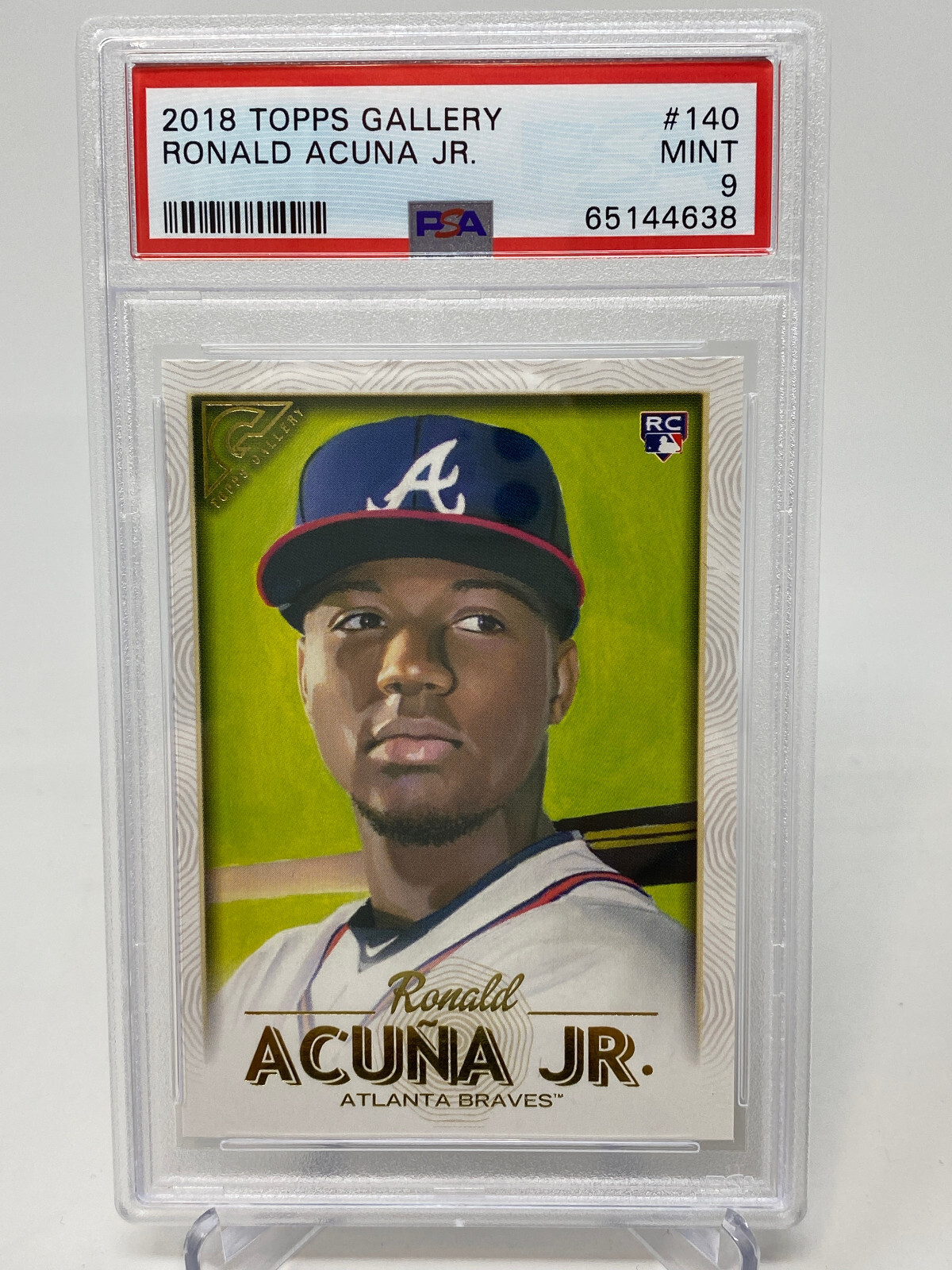 2018 Topps Gallery #140 Ronald Acuna Jr. Rookie Card - PSA 9 view 5