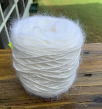 Sunray70% ANGORA 30% wool Made In France  white balls about 30 gr each 3 ply
