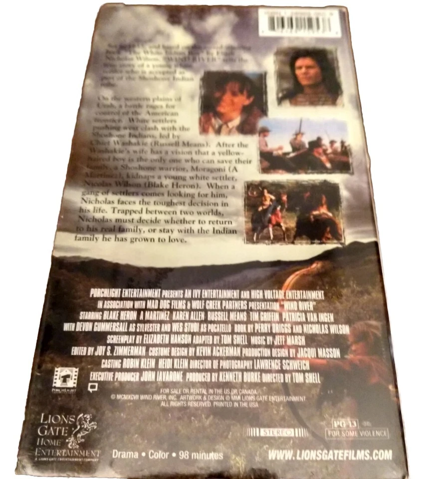 NEW! Wind River (VHS, 2000, Karen Allen) Based On Book "The White Indian Boy"  - Image 2 of 4