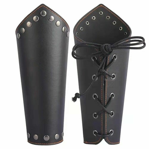 Cosplay Leder Rüstung Arm Schnürung Wikinger Pirat Ritter Stulpe Armband Bracer - Bild 10 von 14