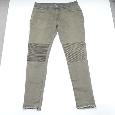 Koton Jeans Men's 42 Gray Frayerd 5-Pockets Low-Rise Regular Fit Straight Leg