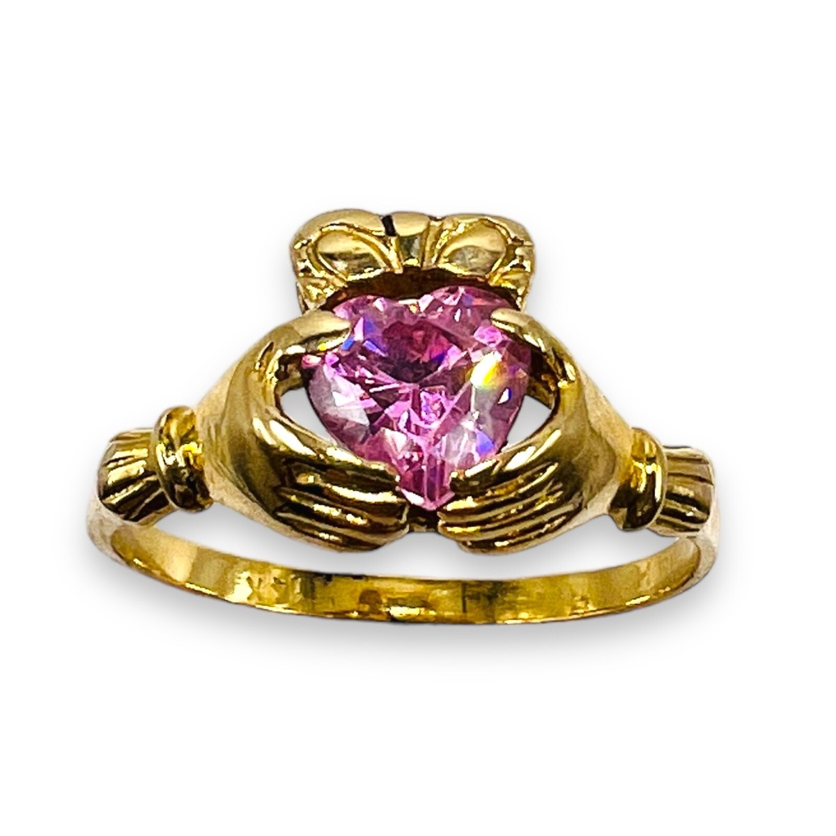Claddagh Ring Pink Stone
