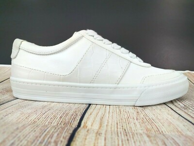 ASOS Shoes White Faux Leather Snake Print Lace Up Sneakers Shoes Size UK 2 US 4
