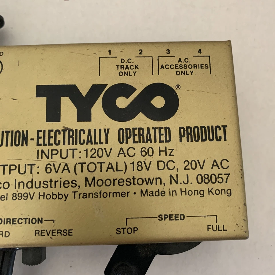 TYCO MODEL #899V RAILROAD TRAIN TRANSFORMER CONTROLLER HO TRAIN - Image 4 of 4