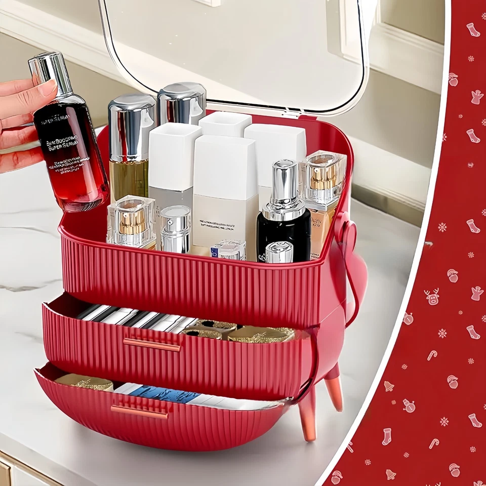 Organizador de maquillaje para tocador organizador de cosméticos para tu rutina diaria de cuidado de la piel Foto 2 de 4