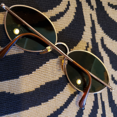 90's Giorgio Armani 221 816 OVAL Amber Tinted Gold Wire-Rimmed