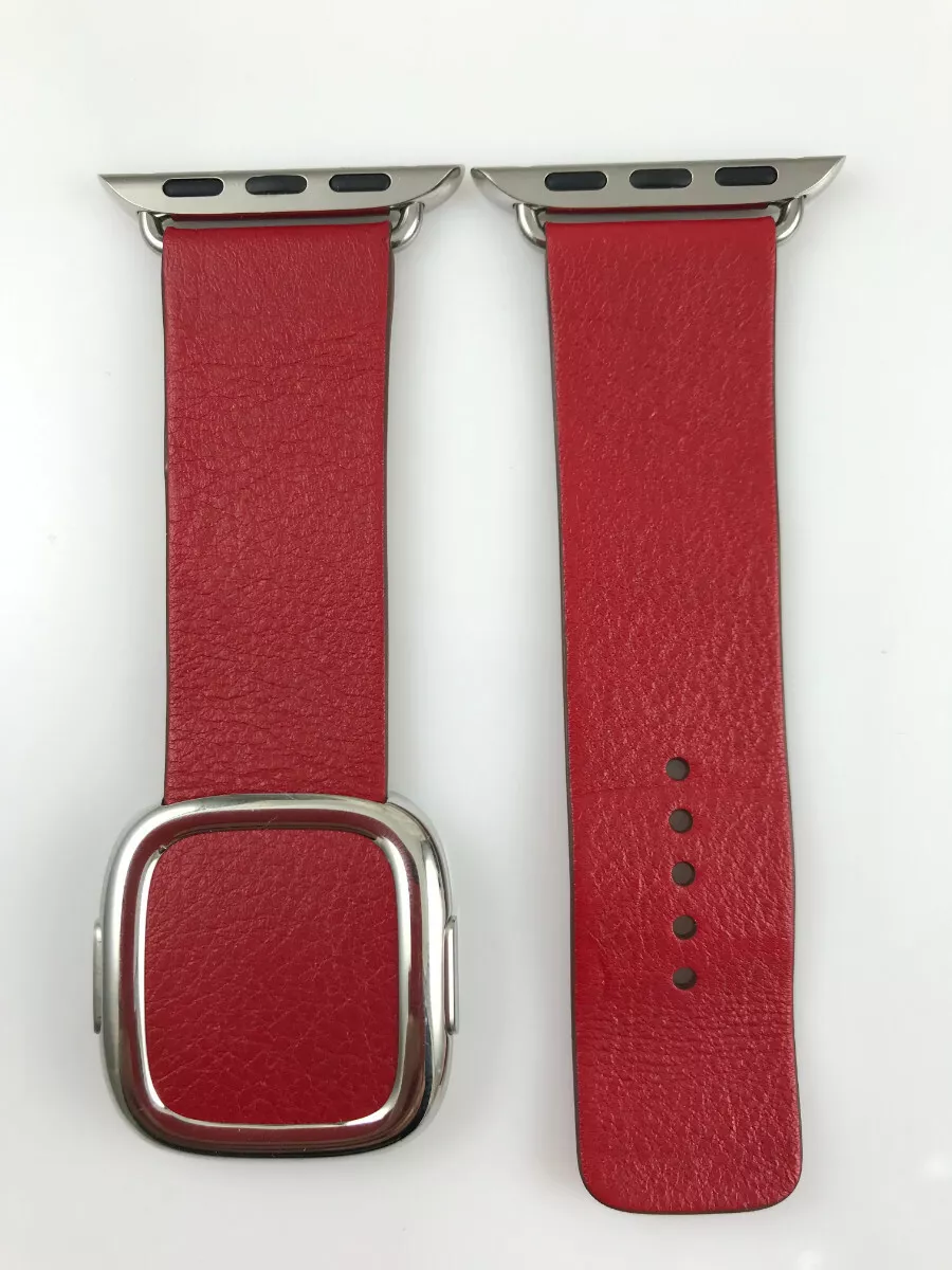 Original Apple Watch Modern Buckle leather band 38mm 40mm 41mm Ruby Red  Small S