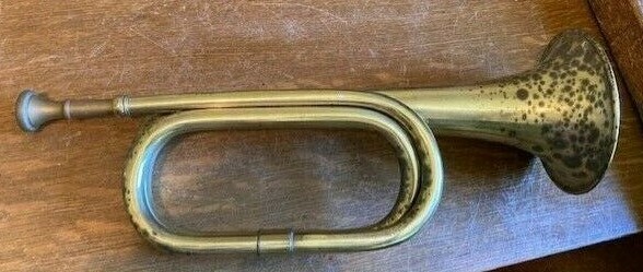 VINTAGE BUGLE-PROGRESS MODEL 222-USED CONDITION WITH WEAR TO FINISH SOUND GOOD VINTAGE BUGLE-PROGRESS MODEL 222-USED CONDITION WITH WEAR TO FINISH SOUND GOOD