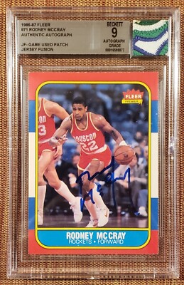 1986 Fleer #71 Rodney McCray Rockets Rookie Basketball Card BGS/BAS ...
