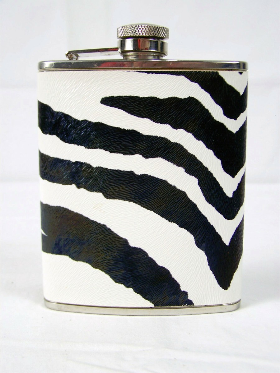 Zebra Print Flask Stainless Steel 6oz UK