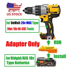 1x Adaptor for RIDGID 18v Battery To fits DeWalt 20v MAX XR Type Tool - US STOCK