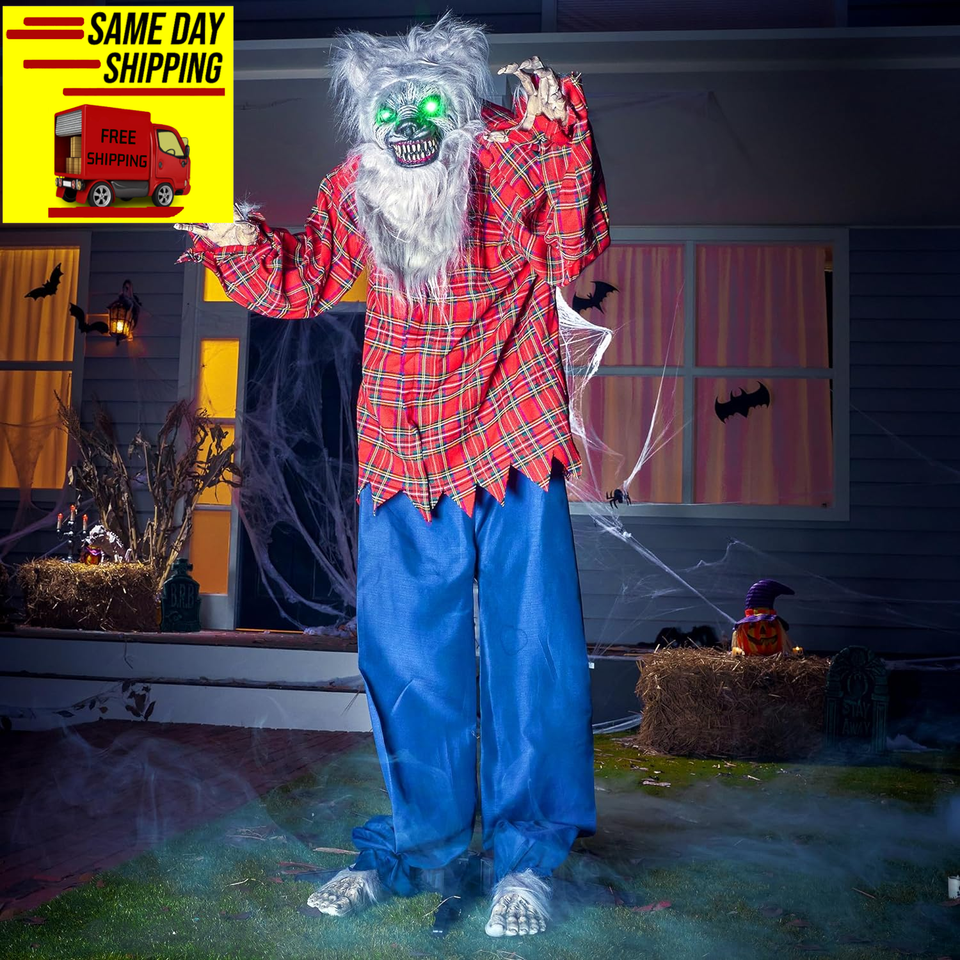 68" Halloween Animatronics Clearance, Scary Halloween Werewolf