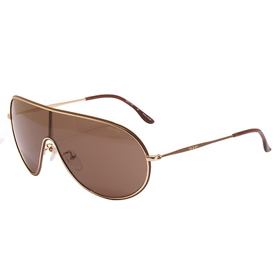 Police Gold Metal Shield Style Sunglasses with Case and Box