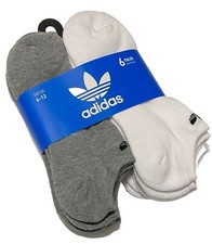 Adidas Men's 6-Pairs No Show Socks Dark Heather Gray/White