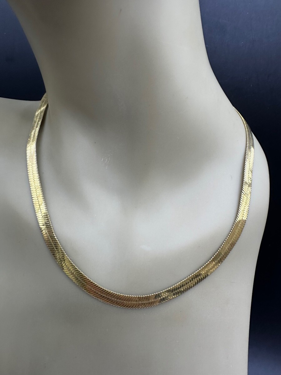 【TATIANA】MODERN FLAT SNAKE CHAIN NECKLACE Flat Snake Chain Necklace – LUAMARTA
