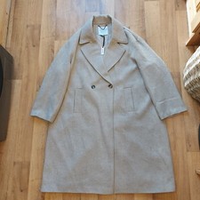 New.womens.george.studio Edit.beige Longline Wool Blend Coat.size 24-26