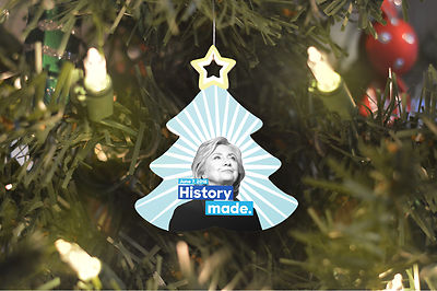 Hillary Clinton History Made Christmas Tree Ornament