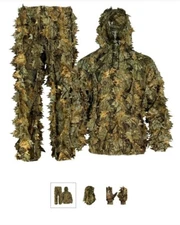 Ghilliemonster Leafy Suit Brown Leaf Camo Set w/Mask & Gloves