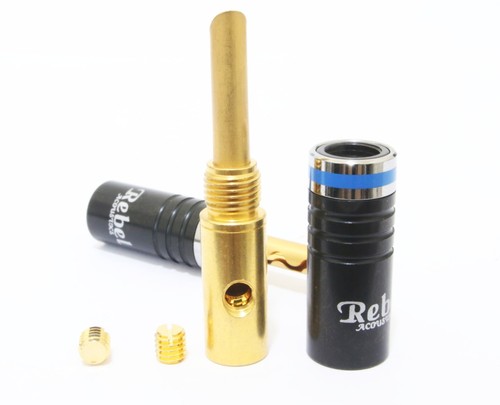 4 pz TROMBA waves banana rame oro altoparlante amplificatore spina cavo - Foto 4 di 5